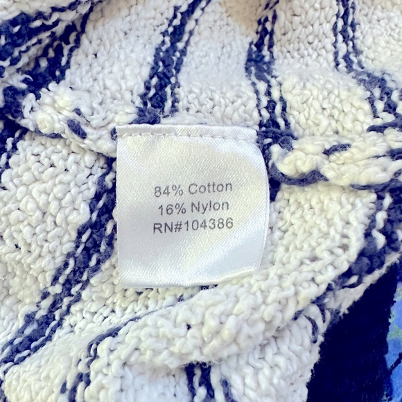 Garnet Hill blue and white striped knit lightweight pullover sweater medium - Picture 6 of 6
